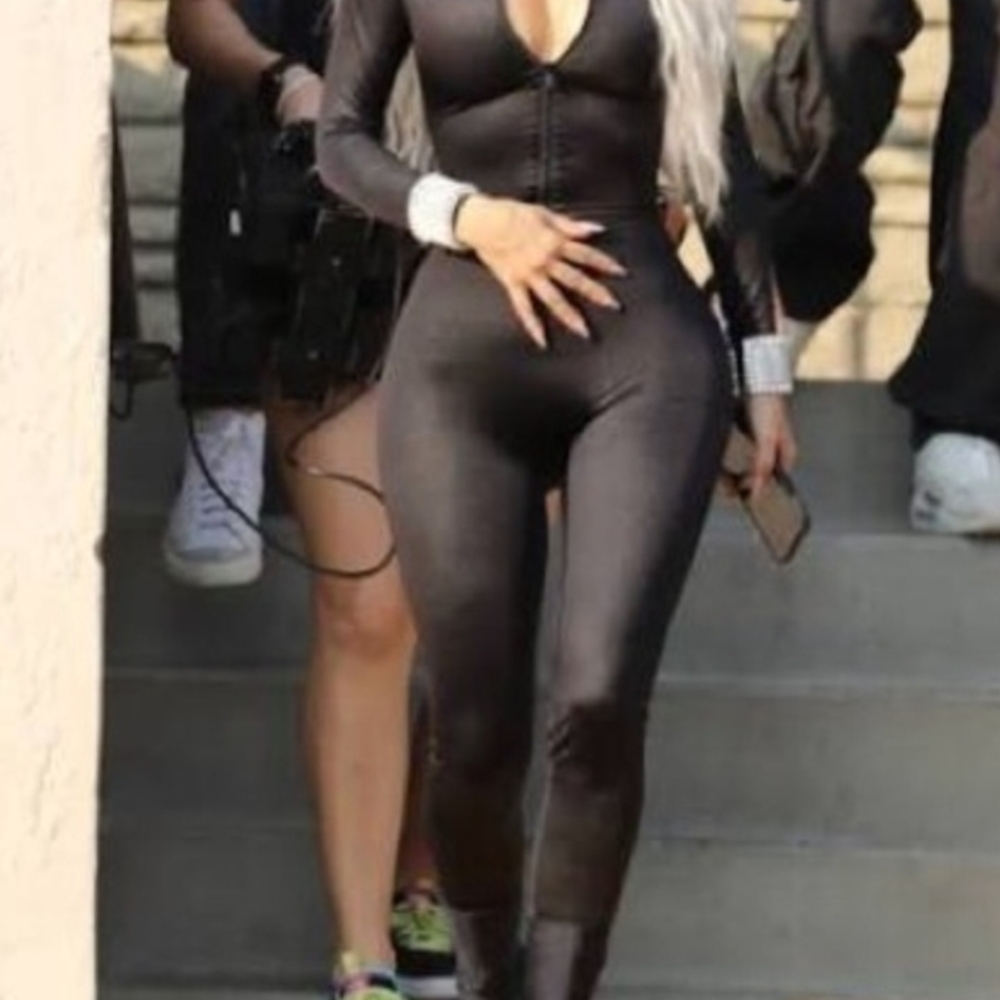 Skims Jumpsuit  Samall Elegant Black Zippered Jumpsuit
